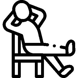 men sitting chair icon