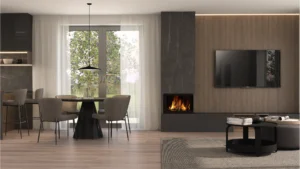 livingroom diningroom fireplace